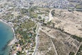 Aerial drone View Of Side Antique City