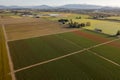 Aerial Drone View of the Skagit Valley Farmlands. Royalty Free Stock Photo