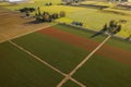 Aerial Drone View of the Skagit Valley Farmlands. Royalty Free Stock Photo