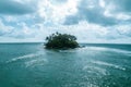 Aerial view of small island in the middle of the sea Royalty Free Stock Photo