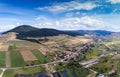 Aerial drone view, small hungarian village
