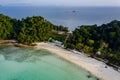 Aerial drone view of a small tropical island in the Mergui Archipelago, Myanmar Swinton Island