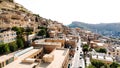 Aerial drone view to the streets of the old city Mardin, Mesopotamia, Turkey