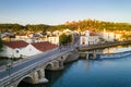 Aerial drone view of Tomar and Convento de cristo christ convent in Portugal Royalty Free Stock Photo