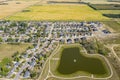 Aerial Drone View of the town of Dalmeny Saskatchewan Royalty Free Stock Photo