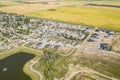 Aerial Drone View of the town of Dalmeny Saskatchewan Royalty Free Stock Photo