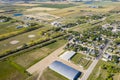 Aerial Drone View of the town of Dalmeny Saskatchewan Royalty Free Stock Photo