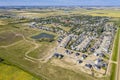 Aerial Drone View of the town of Dalmeny Saskatchewan Royalty Free Stock Photo