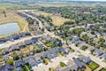 Aerial Drone View of the town of Dalmeny Saskatchewan Royalty Free Stock Photo