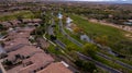 Aerial drone view of the Trilogy Golf Club on a sunny day