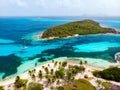 Top view of Tobago cays Royalty Free Stock Photo