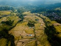 Aerial drone view of the UNESCO World Heritage rice terraces in Bali, Indonesia. Royalty Free Stock Photo