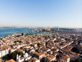 Aerial Drone View of Unplanned Urbanization Istanbul Kadikoy Moda.