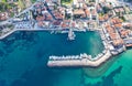 Aerial drone view of Urla district of Izmir, Turkey\'s third largest city. Iskele - Urla - Turkey Royalty Free Stock Photo