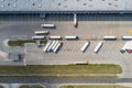 Aerial drone view on warehouse and logistic center