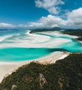 Aerial Drone view of Whitehaven Beach in the Whitsundays, Queensland, Australia Royalty Free Stock Photo