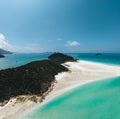 Aerial Drone view of Whitehaven Beach in the Whitsundays, Queensland, Australia Royalty Free Stock Photo