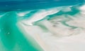 Aerial Drone view of Whitehaven Beach in the Whitsundays, Queensland, Australia Royalty Free Stock Photo