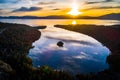 Golden Hour Sunrise above Lake Tahoe California above Emerald Bay Royalty Free Stock Photo