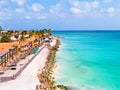 Aerial from Druif beach on Aruba island in the Caribbean Royalty Free Stock Photo