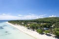 Aerial of Dumaluan Beach during a weekday in the island of Panglao, Philippines