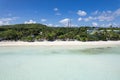 Aerial of Dumaluan Beach during a weekday in the island of Panglao, Philippines