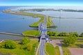 Aerial from the dyke between Enkhuizen and Lelystad in Netherlands