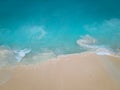 Aerial from Eagle beach on Aruba in the Caribbean, bird ey view at the beach with umbrella at Aruba Eagle beach