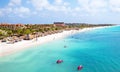 Aerial from Eagle beach on Aruba in the Caribbean Royalty Free Stock Photo