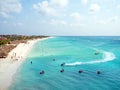 Aerial from Eagle beach on Aruba island in the Caribbean Royalty Free Stock Photo