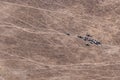 Aerial of Elephant Herd in Dry Savanna, Moremi Game Reserve, Botswana Royalty Free Stock Photo