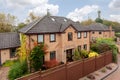 Aerial elevated view of brick built detached house Royalty Free Stock Photo