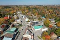 Aerial of Elora, Ontario, Canada in fall color Royalty Free Stock Photo