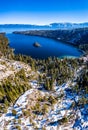 Aerial Emerald Bay, Lake Tahoe, California USA Panorama Royalty Free Stock Photo