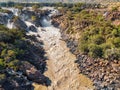 Aerial Epupa Falls on the Kunene River in Namibia Royalty Free Stock Photo