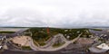 Aerial 360 equirectangular panorama Ponce De Leon Inlet Lighthouse Florida