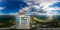 Aerial 360 equirectangular photo Continuum Condominium Miami Beach South Pointe Park