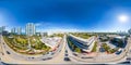 Aerial equirectangular photo Miami Beach Canopy Park and Baptist Health