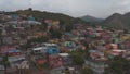 Aerial establishing shot of Yauco, Puerto Rico after a series of earthquakes.