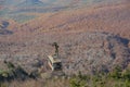 Aerial fall color of the Hakkoda Mountains with Hakkoda Ropeway