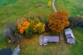 Aerial fall landscape in countryside