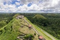 Aerial of the famous Chocolate Hills Complex in Carmen, Bohol, Philippines