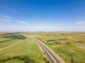 Aerial farmland in Foss Oklahoma US
