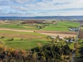 Aerial of Farmland Surrounding Shippensburg, Pennsylvania during Royalty Free Stock Photo