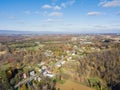 Aerial of Farmland Surrounding Shippensburg, Pennsylvania during Royalty Free Stock Photo