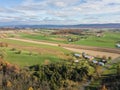 Aerial of Farmland Surrounding Shippensburg, Pennsylvania during Royalty Free Stock Photo