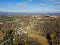 Aerial of Farmland Surrounding Shippensburg, Pennsylvania during Royalty Free Stock Photo