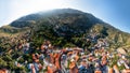 Aerial fish-eye panorama of Fini village, Cyprus Royalty Free Stock Photo