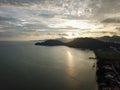 Aerial fishing village at Permatang Damar Laut