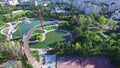Aerial flight above Moghioros park in Bucharest, Romania